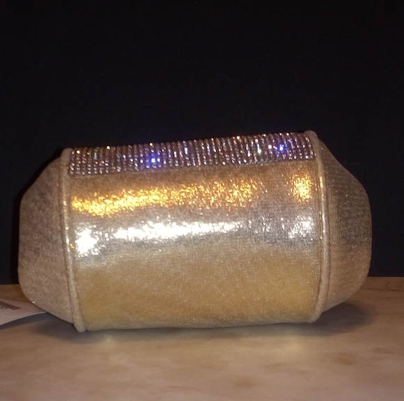 Small Gold & Rhinestone "After 5" Evening Handbag - Picture 8 of 8